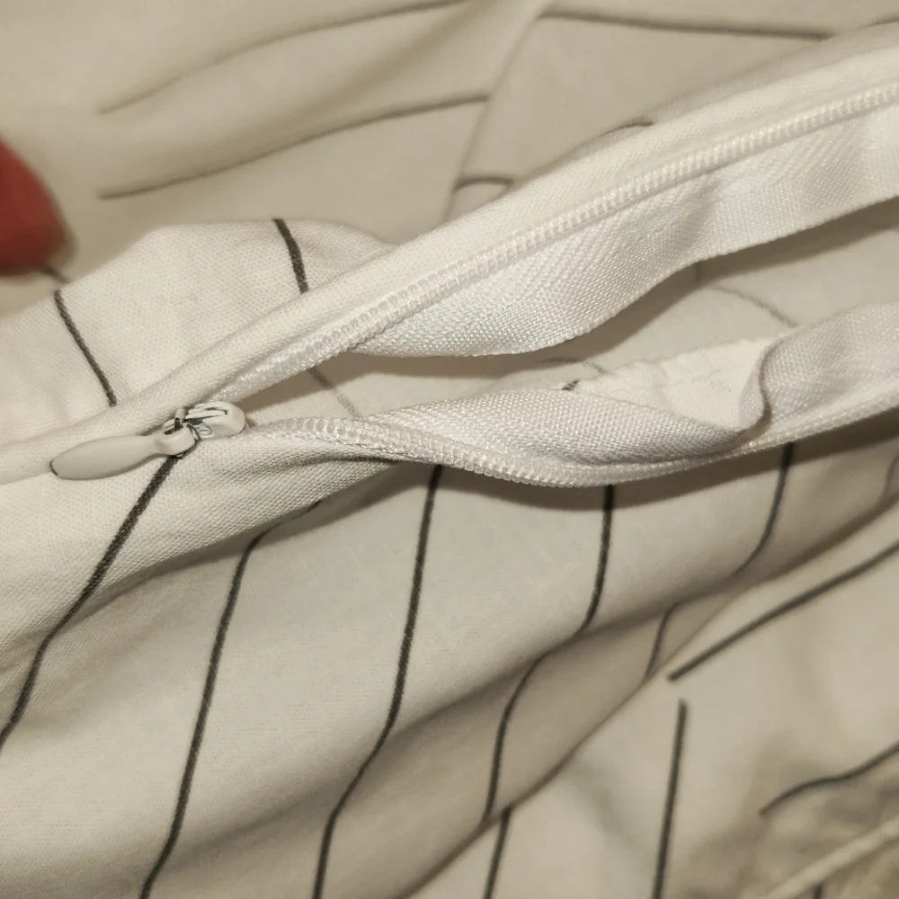 Lacoste Doubles Collection White Striped Cotton Duvet Set Sz Full